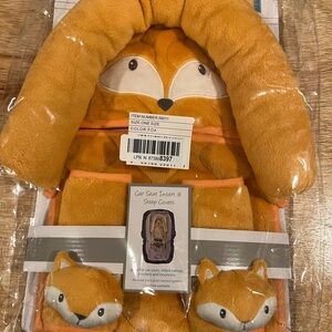 Orange Fox Car Seat Insert and Strap Covers